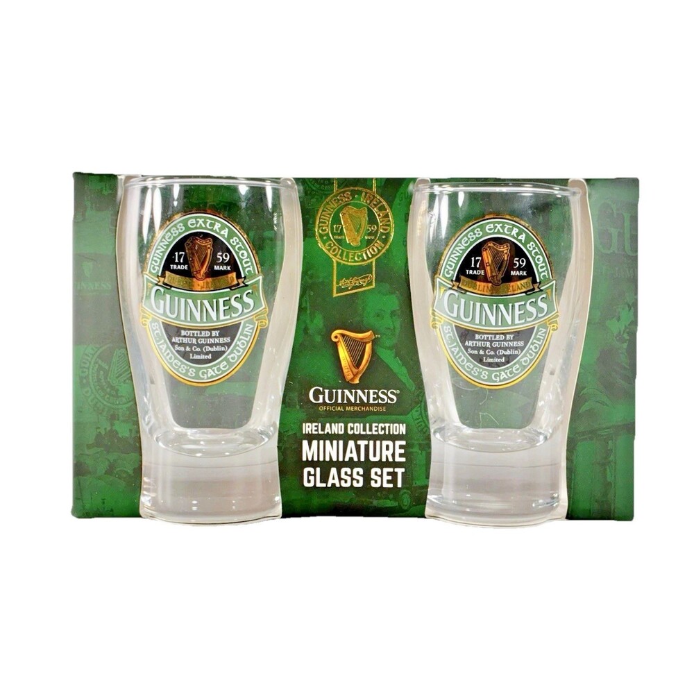 Guinness Ireland Collection Miniature Glass Set New Factory Sealed